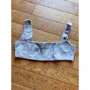 Matte Frame Gray Sports Bra Crop Top Lounge XS